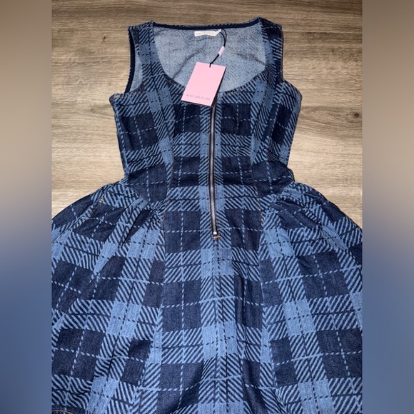 Avec Les Filles plaid half zip drop waist mini dress - Picture 8 of 12